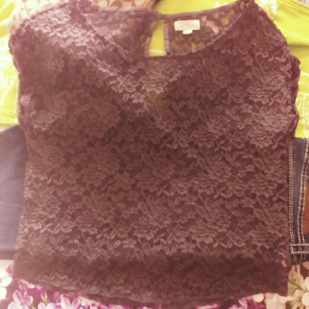 AERIE grey sheer lace